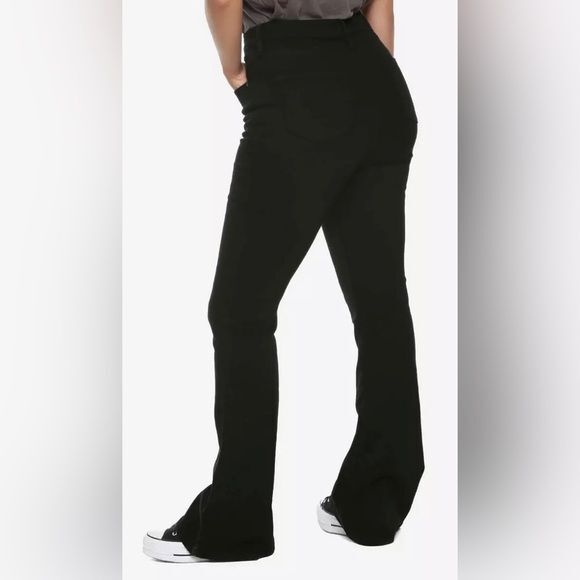 NWT HT Denim Flared Bell Bottom Jeans Size 19 Black Hi-Rise Grunge Y2K Urban - Picture 3 of 16
